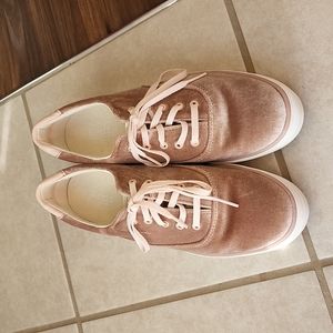 Keds velvet platform shoes